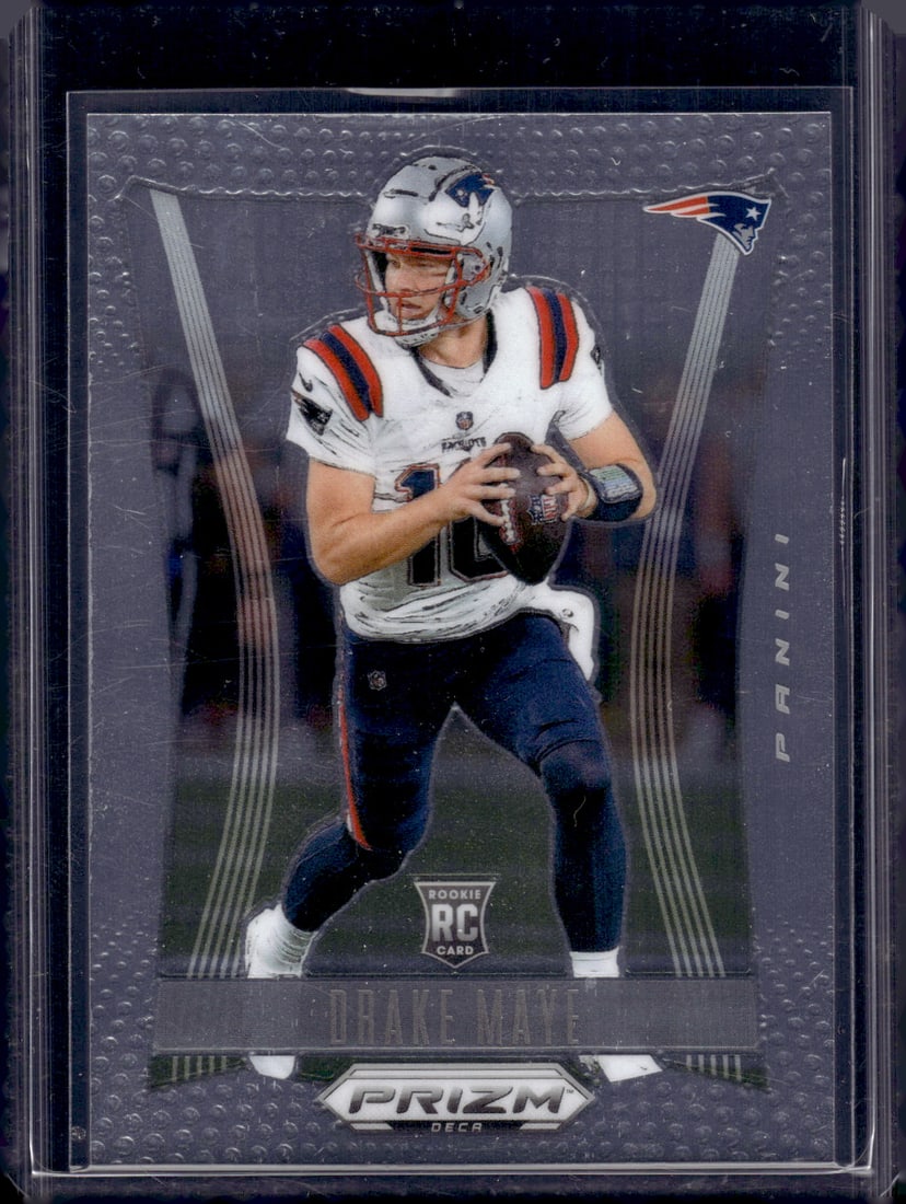 Drake Maye Rookie Card 2024 Panini Prizm Deca #213 New England Patriots: Panini Select, Prizm, Mosaic, Contenders, Zenith, Phoenix, Illusions, Absolute, Rookie NFL Sports Trading Cards, SP, SSP, Cards, Football Cards for Sale Near Me, Superbowl & Hall of Fame Player Cards,