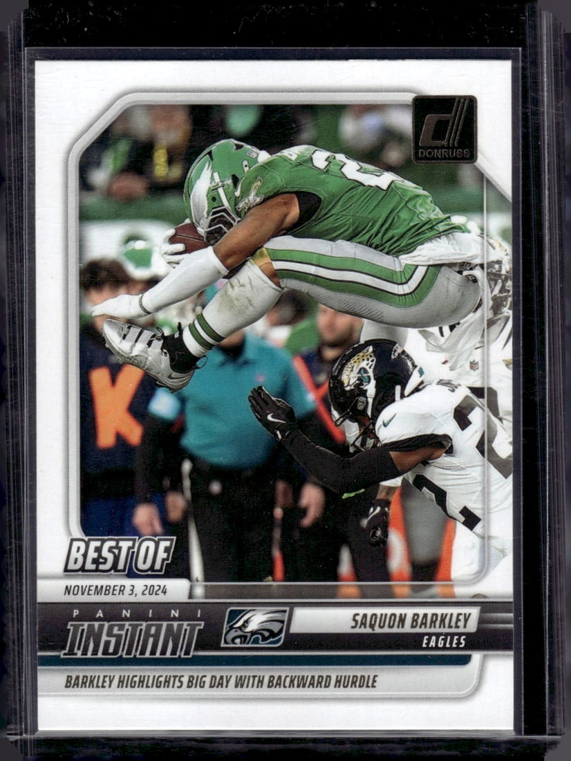Saquon Barkley Panini Instant Reverse Hurdle 2025 Panini Donruss #INS-SBY Eagles (1 of 2)
