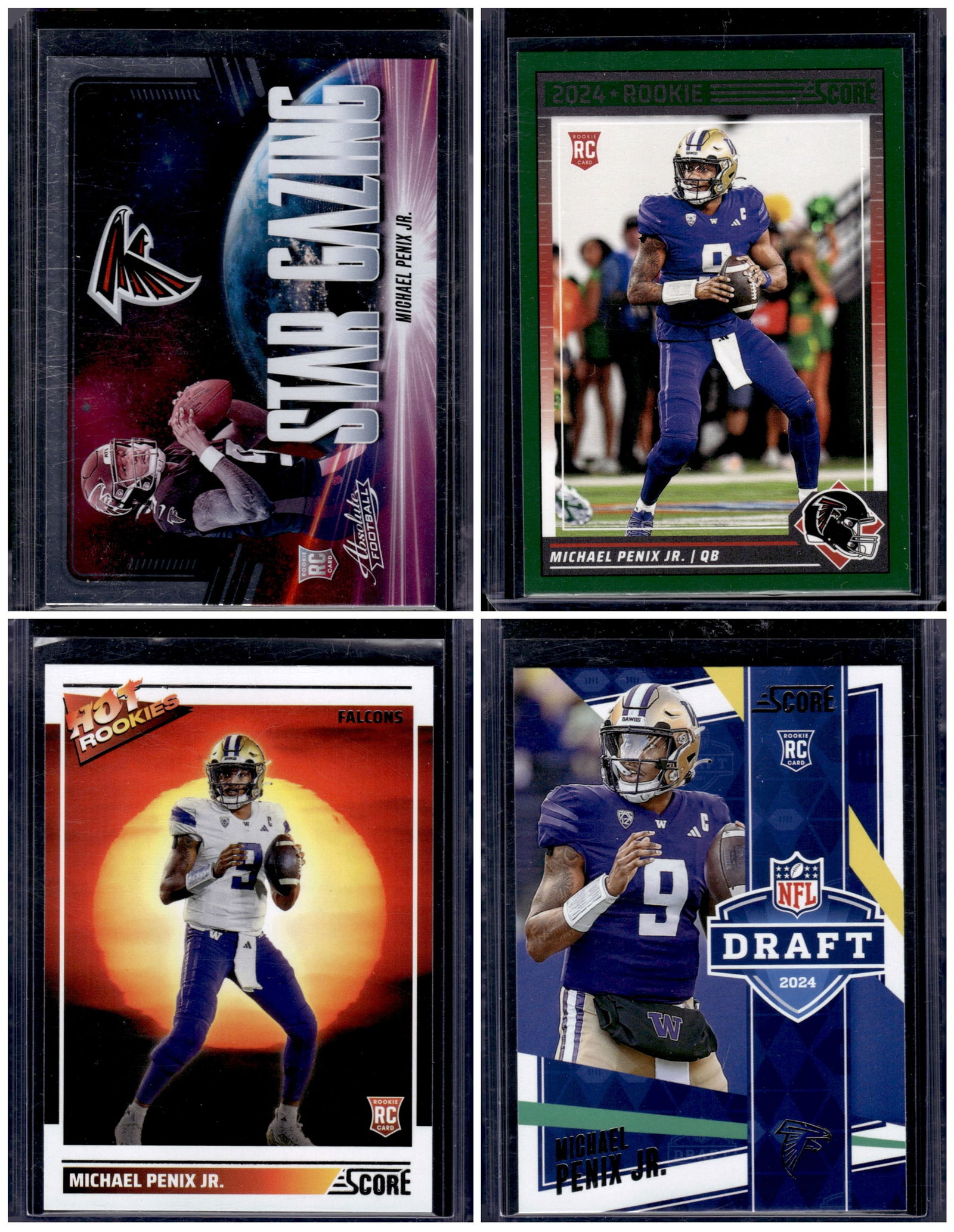 Lot of 4 Michael Penix Jr. Rookie Cards. All Different, See Pictures (1 of 2)