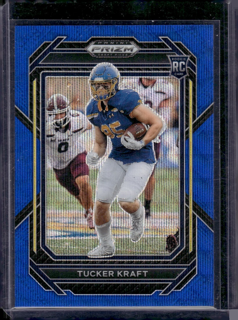 Tucker Kraft Rookie Card Blue Wave Prizm /249 2023 Prizm Draft Picks #159 Packers (1 of 2)