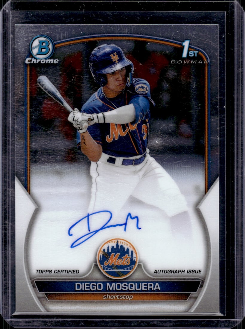 Diego Mosquera 1st Bowman Chrome Auto 2023 Bowman Chrome #CPA-DM New York Mets (1 of 2)