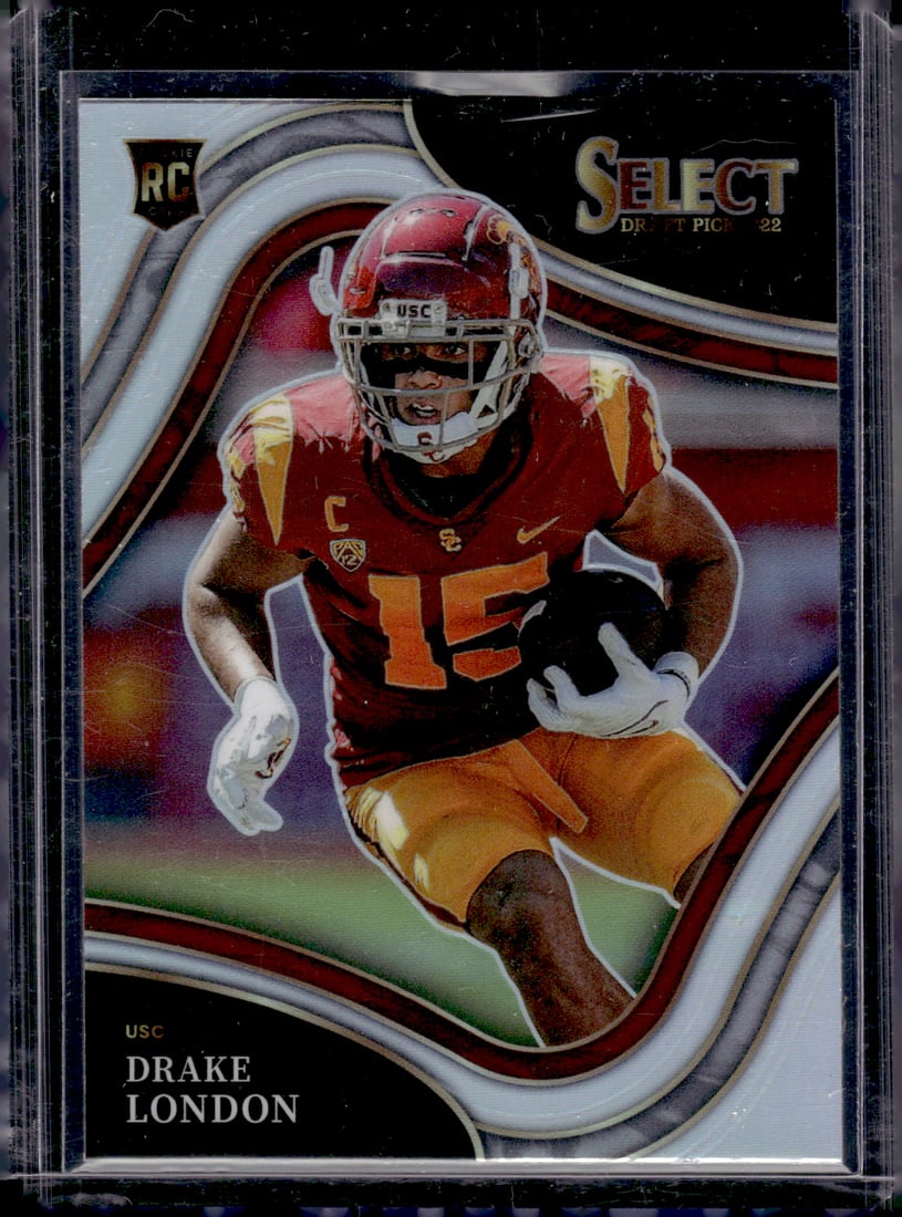 Drake London Rookie Card Silver Prizm Field Level 2022 Select Draft Picks #107 Falcons (1 of 2)