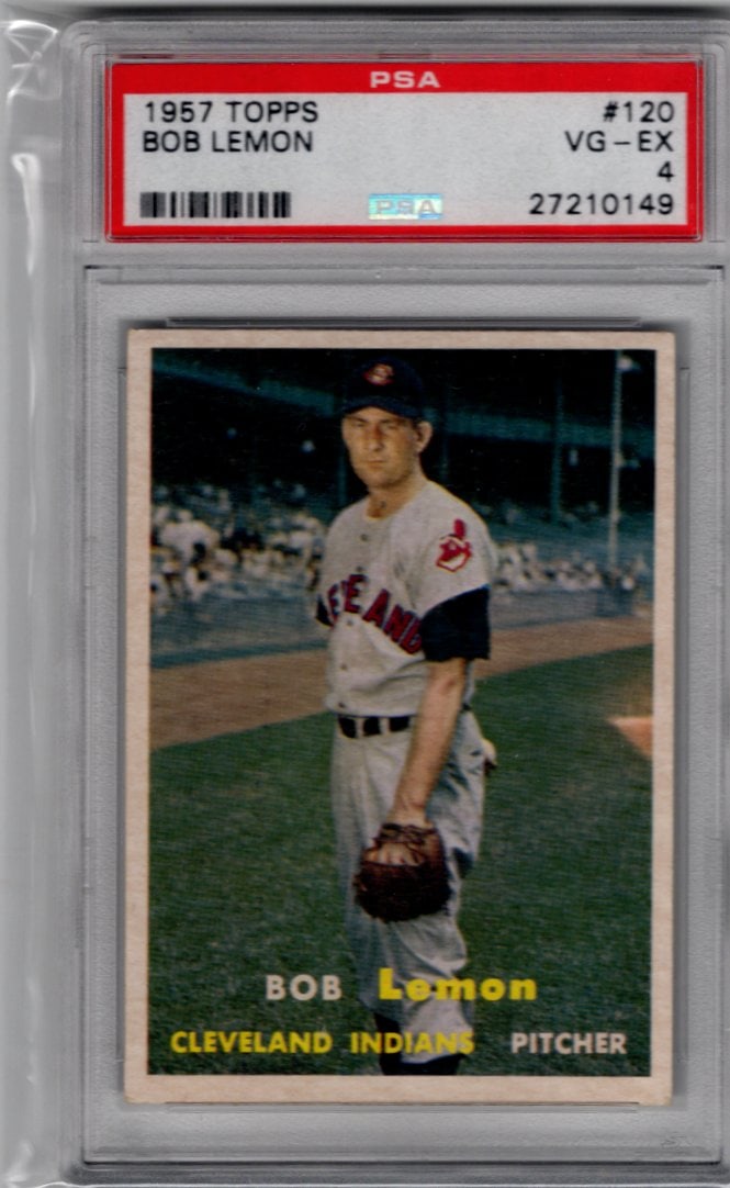 Bob Lemon 1957 Topps #120 PSA 4 Indians Vintage Baseball Card (1 of 2)