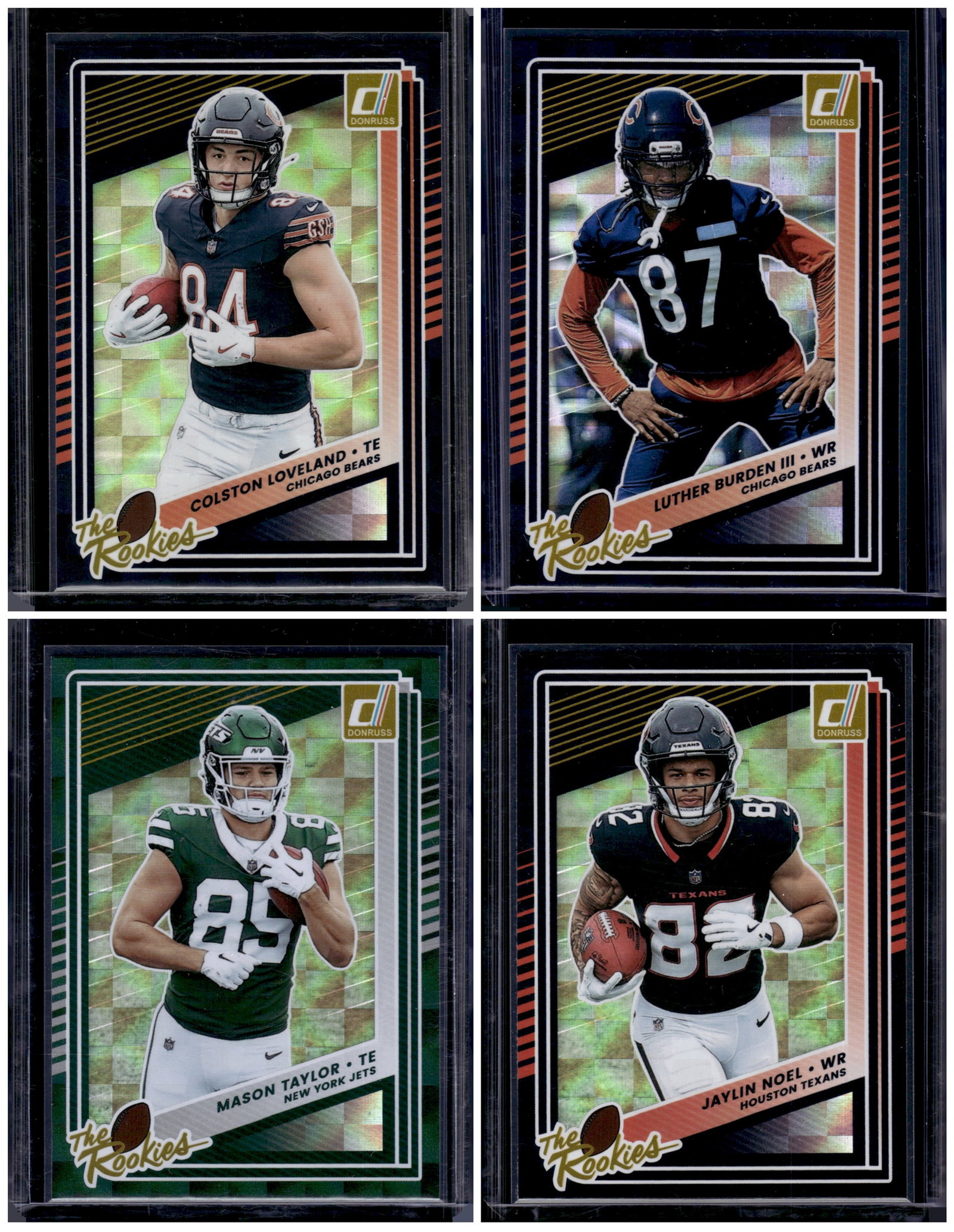 Lot of 4 2025 Donruss NFL The Rookies Inserts. Loveland, Burden, Taylor, Noel: Donruss Football NLF Trading & Sports Cards, Sports Cards for Sale Near Me, Valuable Memorabilia Auction Lots Sold On Line, SP, SSP