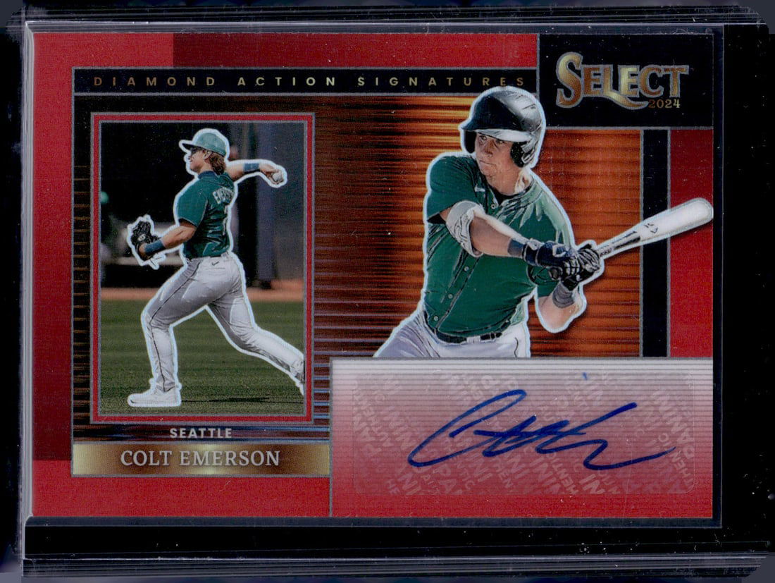 Colt Emerson Red Prizm Auto /99 2024 Panini Select #DAS-CE Seattle Mariners (1 of 2)