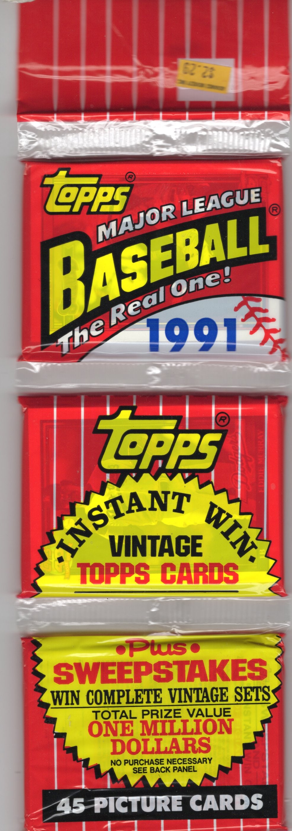 1991 Topps Series 1 Baseball RACK PACK Vintage Sports Cards MLB Trading Cards (1 of 1)