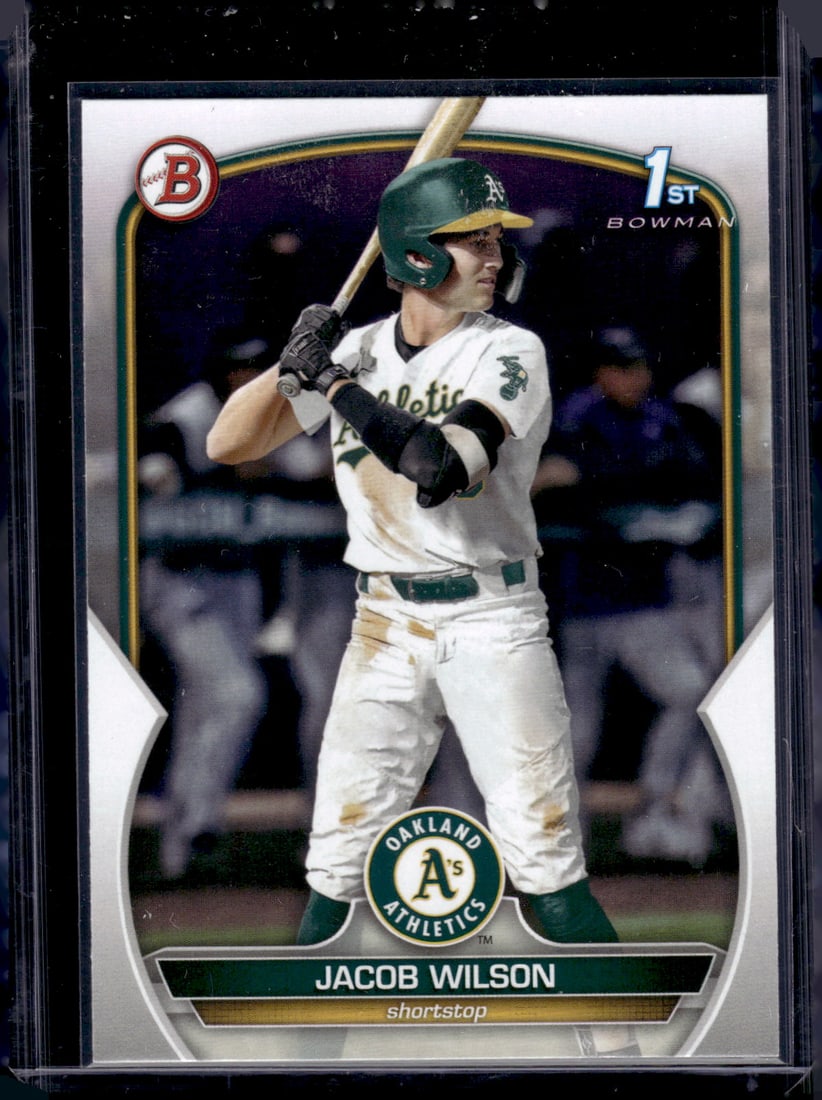 Jacob Wilson 1st Bowman 2023 Bowman Draft #BD-121 Oakland Athletics: Bowman Baseball MLB Trading & Sports Cards, Sports Cards for Sale Near Me, World Series & Hall of Fame Players, SP, SSP, Chrome, 1st Bowman, Auction Memorabilia Lots Sold On Line