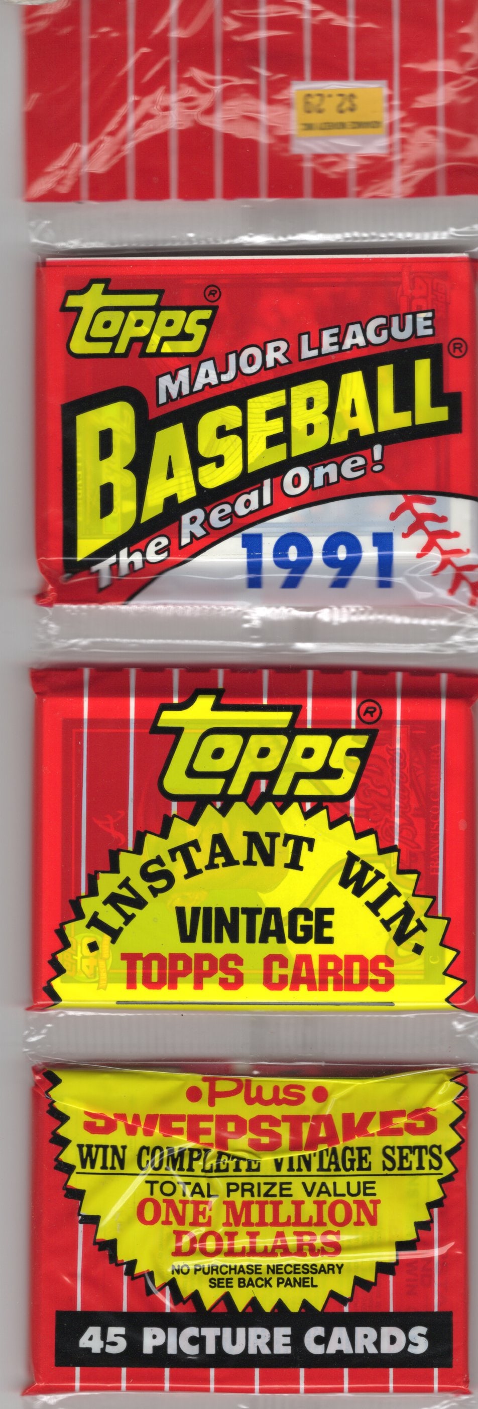 1991 Topps Series 1 Baseball RACK PACK Vintage Sports Cards MLB Trading Cards: Topps MLB Baseball Trading & Sports Cards & Memorabilia, Chipper Jones, Ken Griffey, Jr., Frank Thomas, Bo Jackson, Cal Ripken, Nolan Ryan, Craig Biggio Rookie Card, Dwight Gooden, Rickey Henderson, P