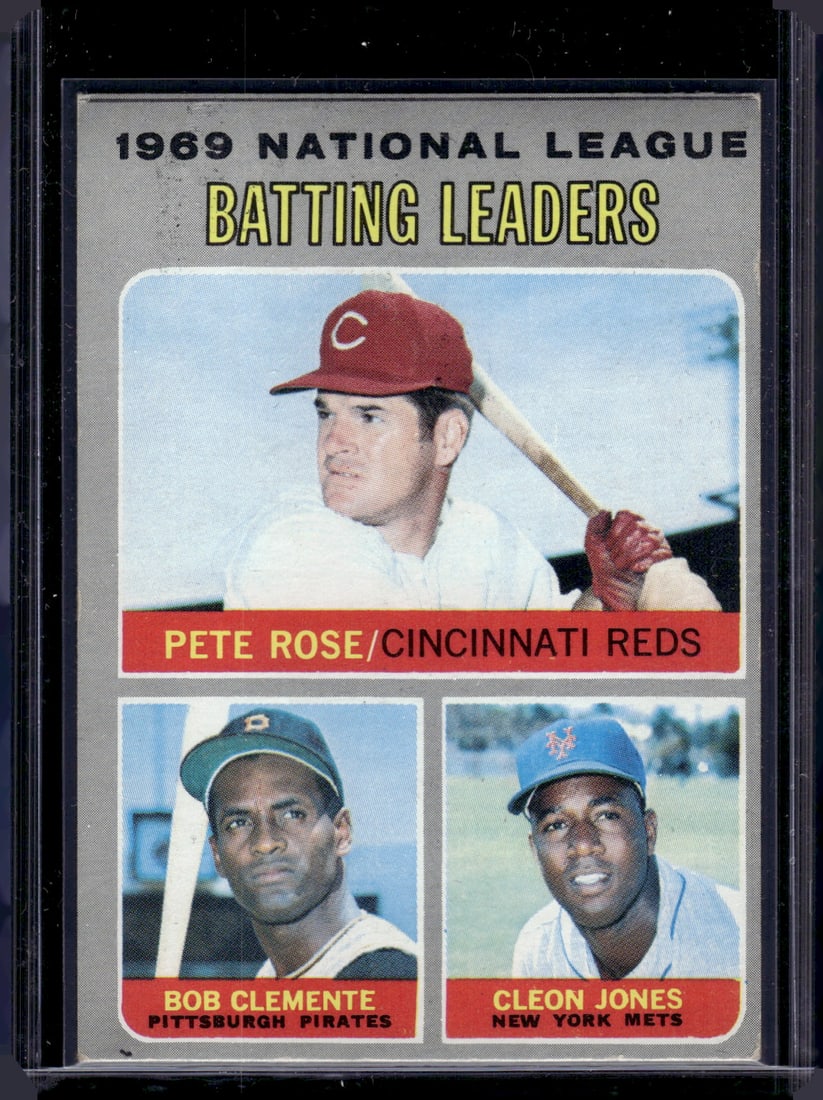 1969 NL Batting Leaders Rose/Clemente/Jones 1970 Topps #61: Topps Baseball MLB Trading & Sports Cards, Sports Cards for Sale Near Me, World Series & Hall of Fame Players Memorabilia, Refractors, X-Fractors, Numbered, SP, SSP, Valuable Auction Memorabilia Lots 