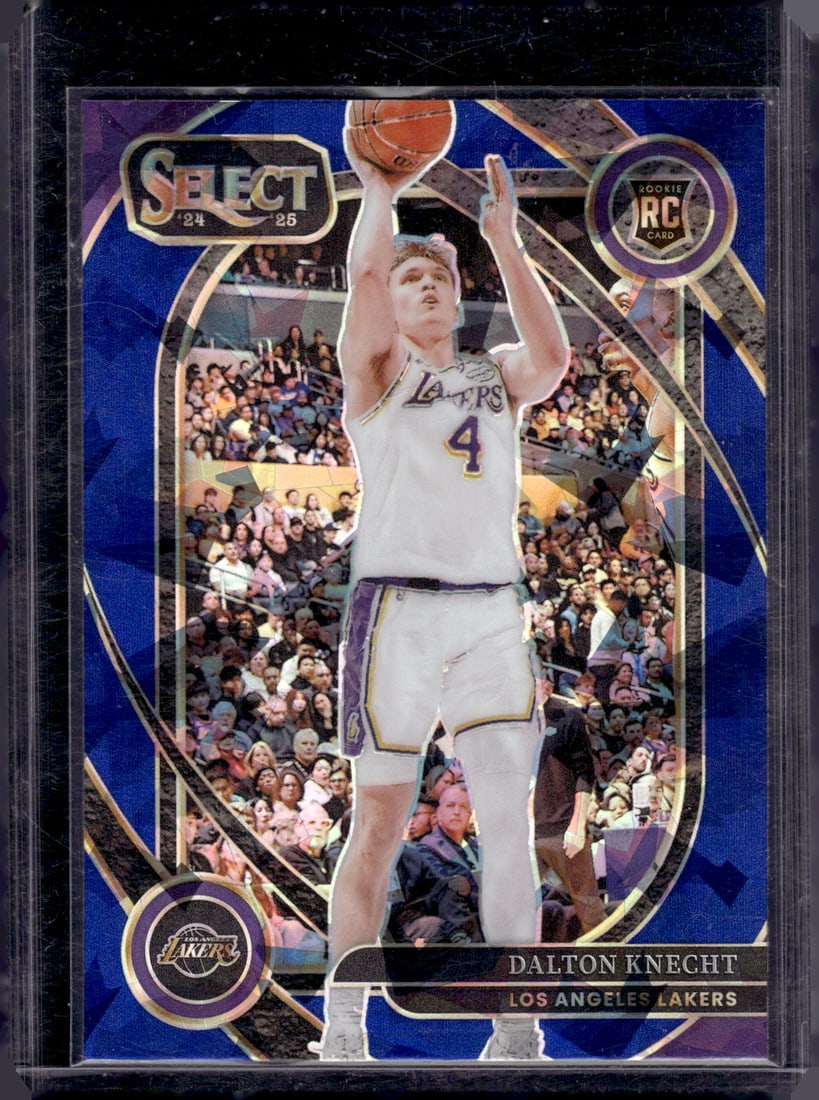 Dalton Knecht Rookie Card Courtside Blue Cracked Ice 2024-25 Select #276 Lakers (1 of 2)