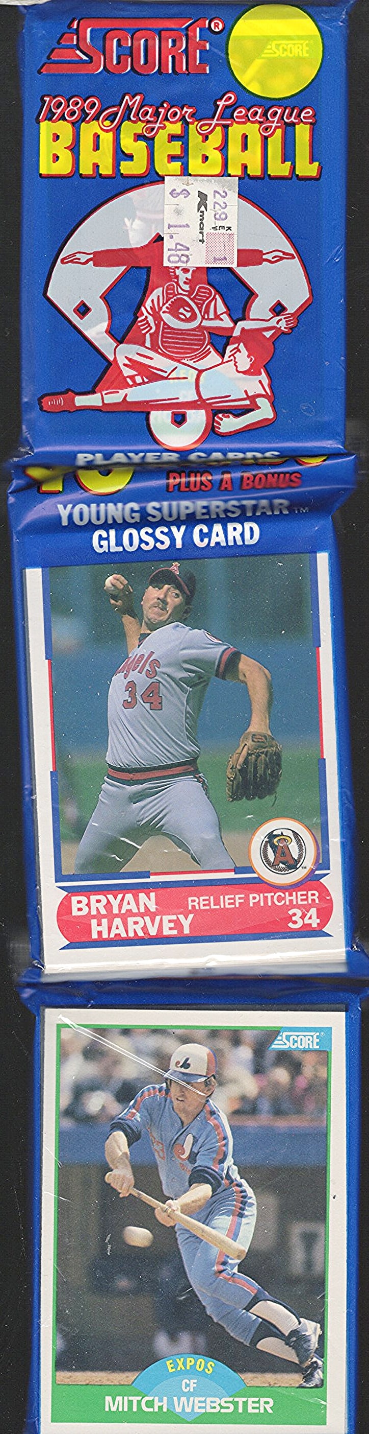 1989 Score Series 1 RACK PACK Vintage Baseball Card Factory Sealed - You Get the Pack Shown: Score Valuable Vintage Rookie Baseball MLB Trading Cards, Old Sports Cards for Sale Near Me, Rookie Cards In this Set Are Randy Johnson, Edgar Martinez, Craig Biggio, John Smoltz, Gary Sheffield, Worl
