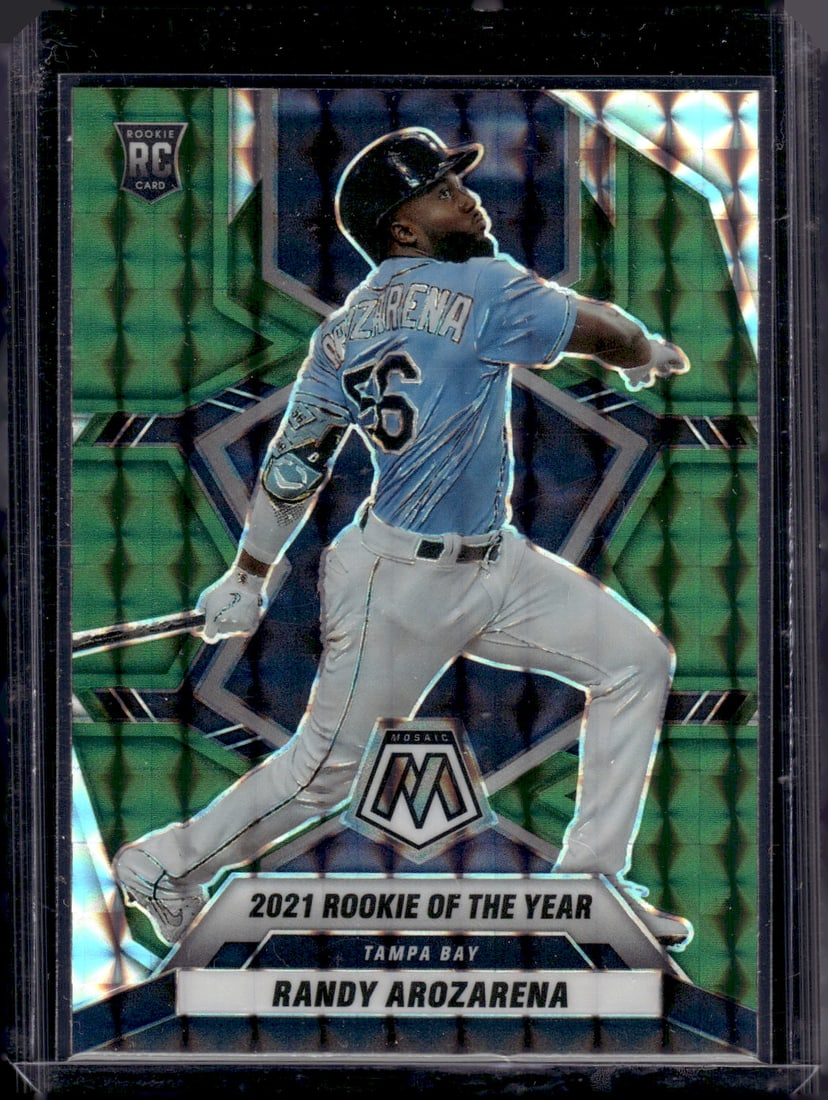 Randy Arozarena Rookie Card Green Mosaic Prizm 2022 Mosaic #284: Panini Baseball MLB Trading & Sports Cards, Sports Cards for Sale Near Me, Prizm, Mosaic, Select, SP, SSP, Auction Memorabilia Lots for Sale On Line, World Series & Hall of Fame Players