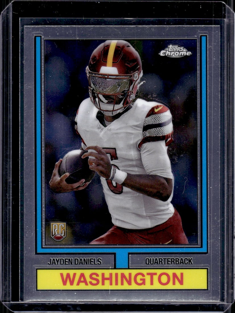 Jayden Daniels Rookie Card 2024 Topps Chrome #74TF-2 Commanders: Topps Football NFL Trading Sports Cards, Sports Cards for Sale Near Me, Super Bowl & Hall of Fame Player Cards, Resurgence, Composite, SP, SSP, Valuable Auction Memorabilia Lots For Sale On Line