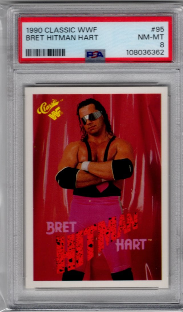 Bret Hitman Hart 1990 Classic WWF #95 PSA 8 (1 of 2)