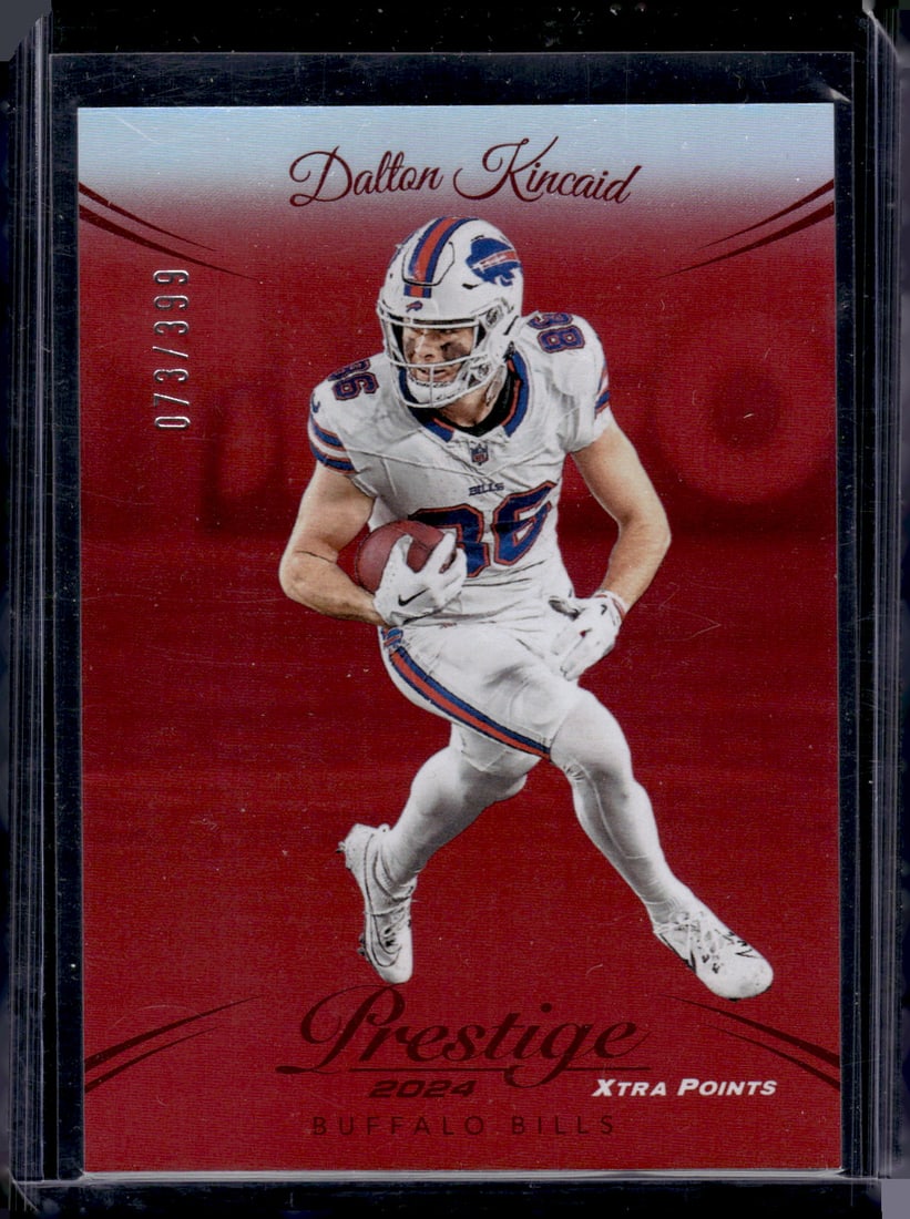 Dalton Kincaid Xtra Points Red /399 2024 Panini Prestige #32 Buffalo Bills: Panini Select, Prizm, Mosaic, Contenders, Revolution, Phoenix, NBA Hoops, Rookie NFL Sports Trading Cards, Silver, SP, SSP, Wave Prizms, Numbered Cards, Basketball sports Cards for Sale Near Me, NBA C