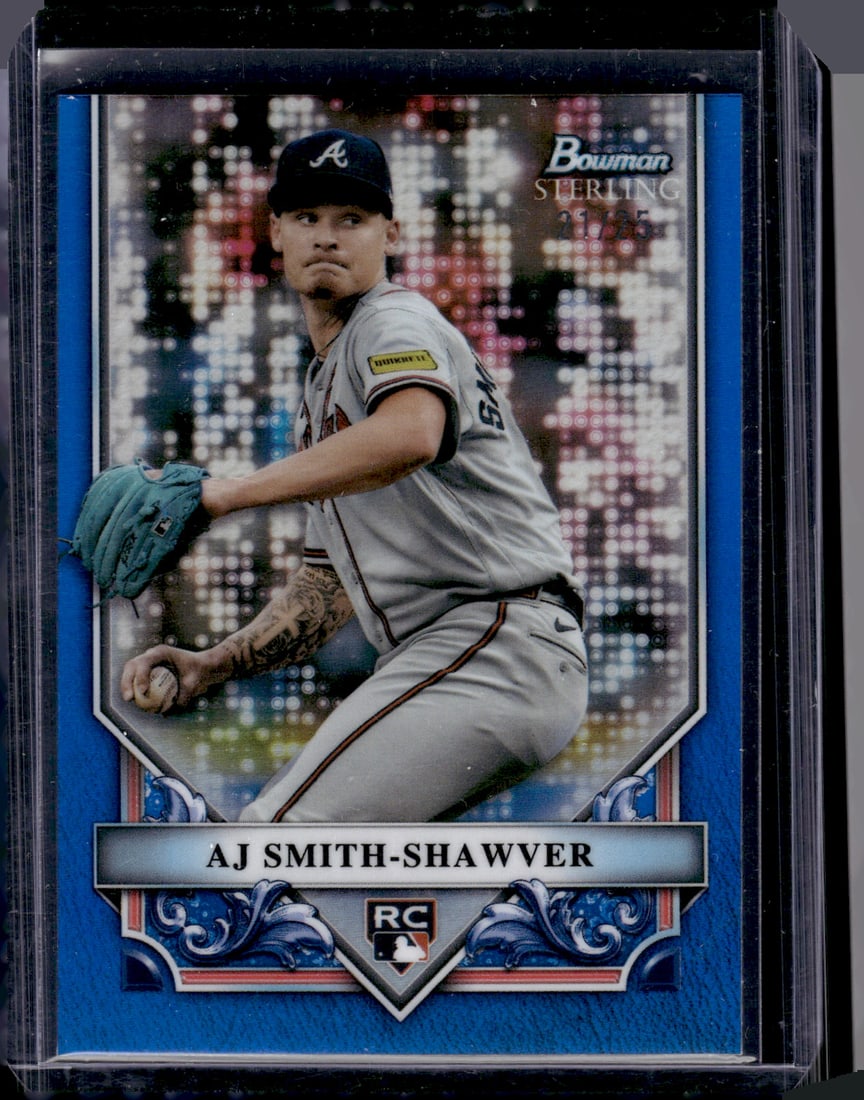 Aj Smith-Shawver Rookie Card Blue Refractor /25 2024 Bowman Sterling #BSR-24 Braves (1 of 2)