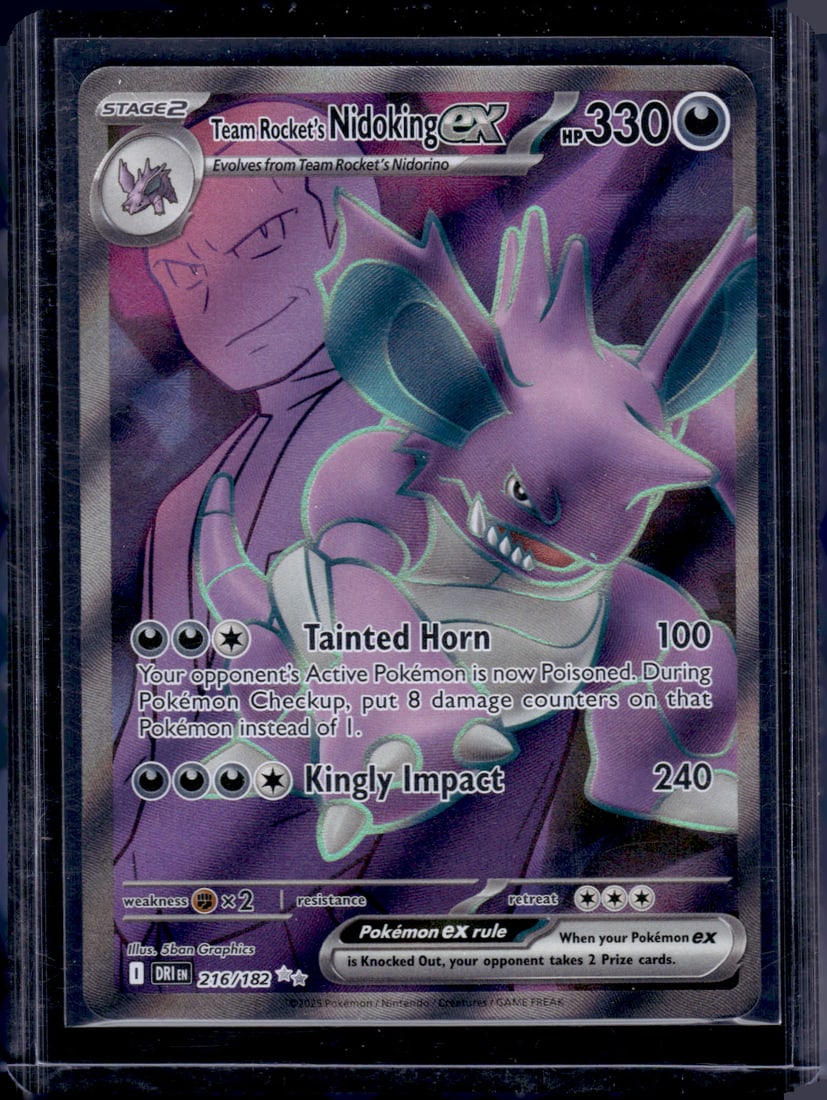 2025 Pokemon Destined Rivals Team Rocket's Nidoking Ex Full Art #216 (1 of 2)