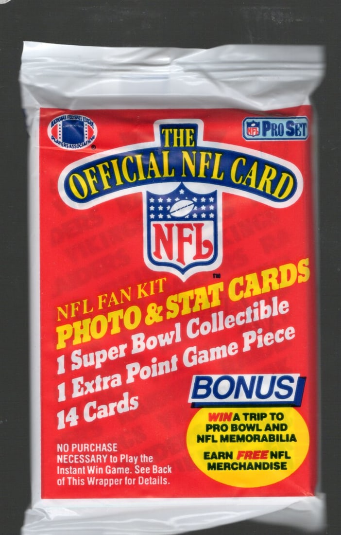 1989 Pro-Set Football Cards Retail Box Wax Pack, Sports Cards: Pro-Set Vintage Football NFL Trading & Sports Cards, Old Sports Cards for Sale on Line, Super Bowl and Hall of Fame Players, Valuable Auction Lots for Sale On Line, Rookie Cards