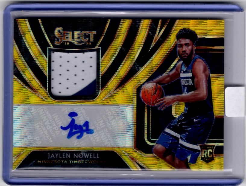 Jaylen Nowell Rookie Patch Auto Gold Wave Prizm 2019-20 Panini Select #RJA-JNW (1 of 2)