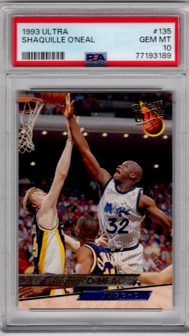 Shaquille O'Neal 1993-94 Fleer Ultra #135 PSA 10 Magic, Lakers: Fleer Vintage Basketball NBA Trading & Sports Cards, NBA Championship & Hall of Fame Player Cards, Valuable Auction Memorabilia Lots Sold On Line, Old Sports Cards for Sale Near Me