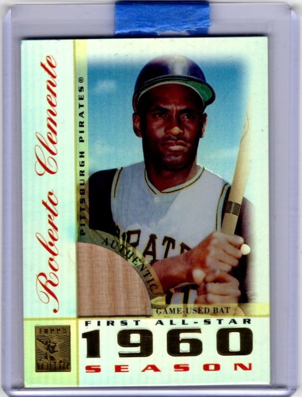 Roberto Clemente Game Used Bat Patch 2003 Topps Tribute #TR-RC Pittsburgh Pirates (1 of 2)
