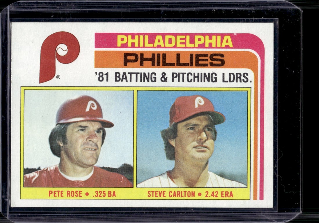 Pete Rose/Steve Carlton 1982 Topps #636 Philadelphia Phillies: Topps Baseball MLB Trading & Sports Cards, Sports Cards for Sale Near Me, World Series & Hall of Fame Players Memorabilia, Refractors, X-Fractors, Numbered, SP, SSP, Valuable Auction Memorabilia Lots 