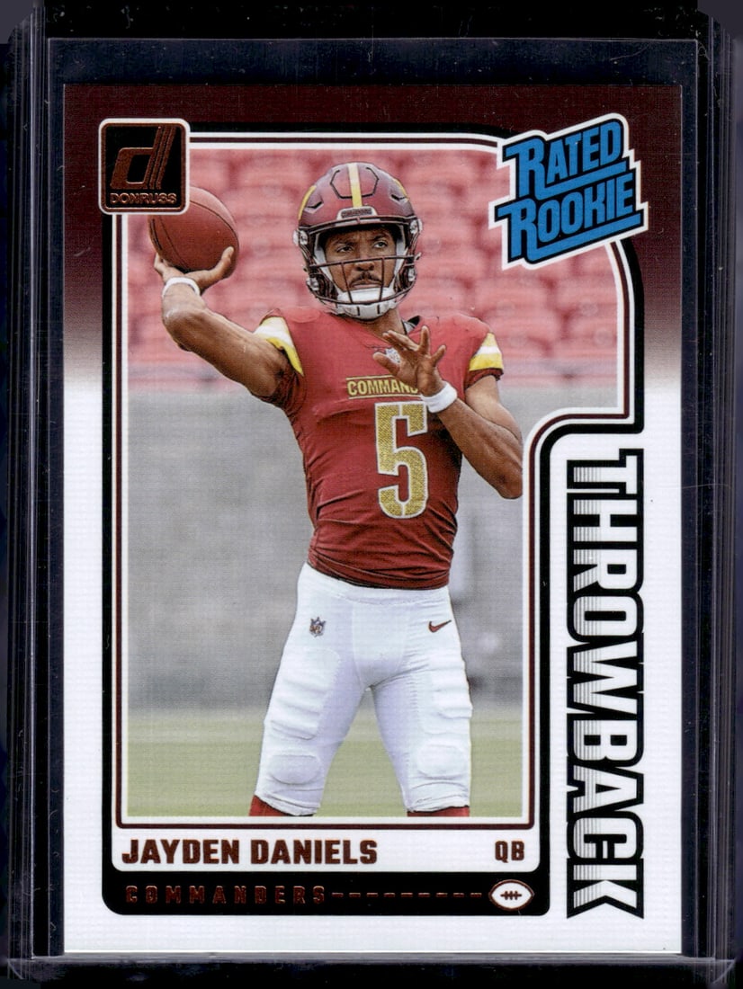 Jayden Daniels Rookie Card Throwback 2024 Panini Donruss #43 Washington Commanders (1 of 2)
