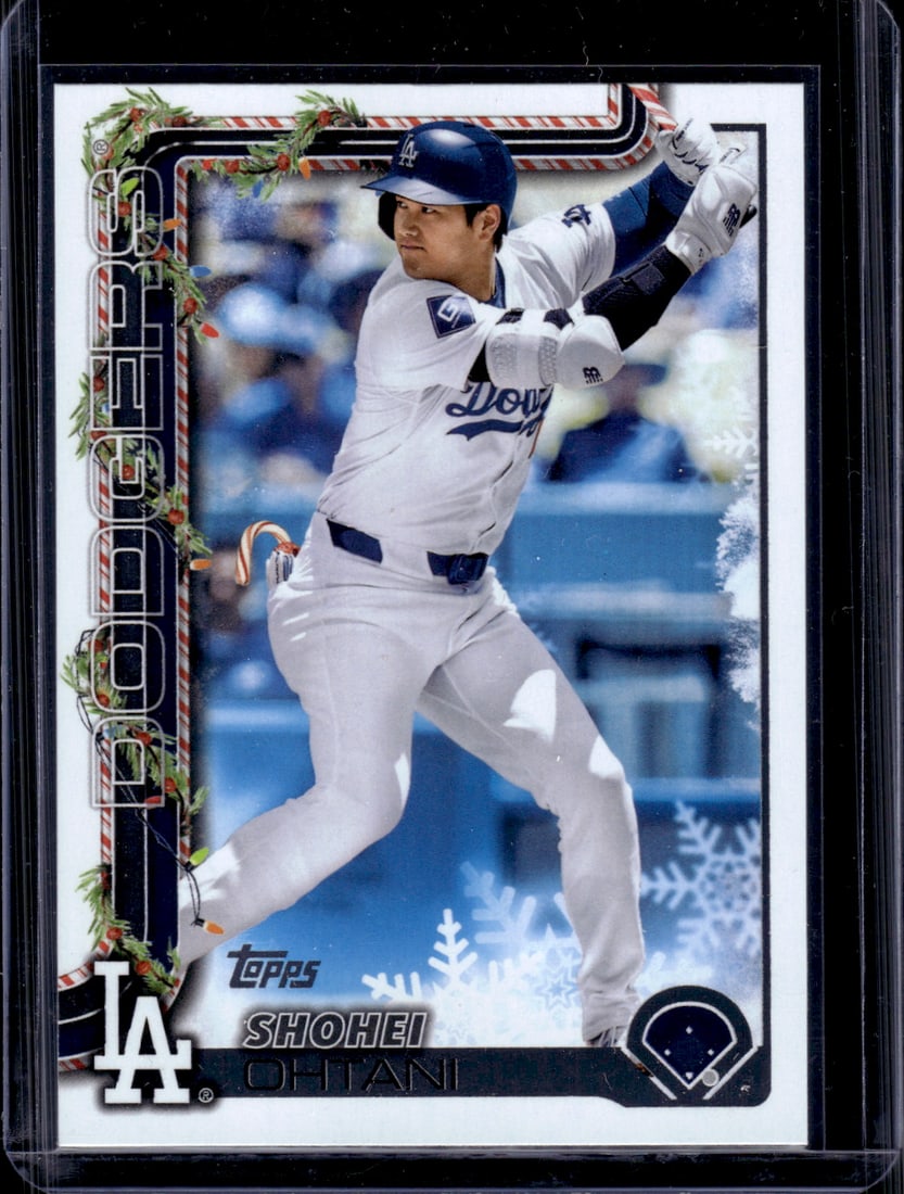 Shohei Ohtani Candy Cane Variation SP 2025 Topps Holiday #H200 Los Angeles Dodgers: Topps Baseball MLB Trading & Sports Cards, Sports Cards for Sale Near Me, World Series & Hall of Fame Players Memorabilia, Refractors, X-Fractors, Numbered, SP, SSP, Valuable Auction Memorabilia Lots 