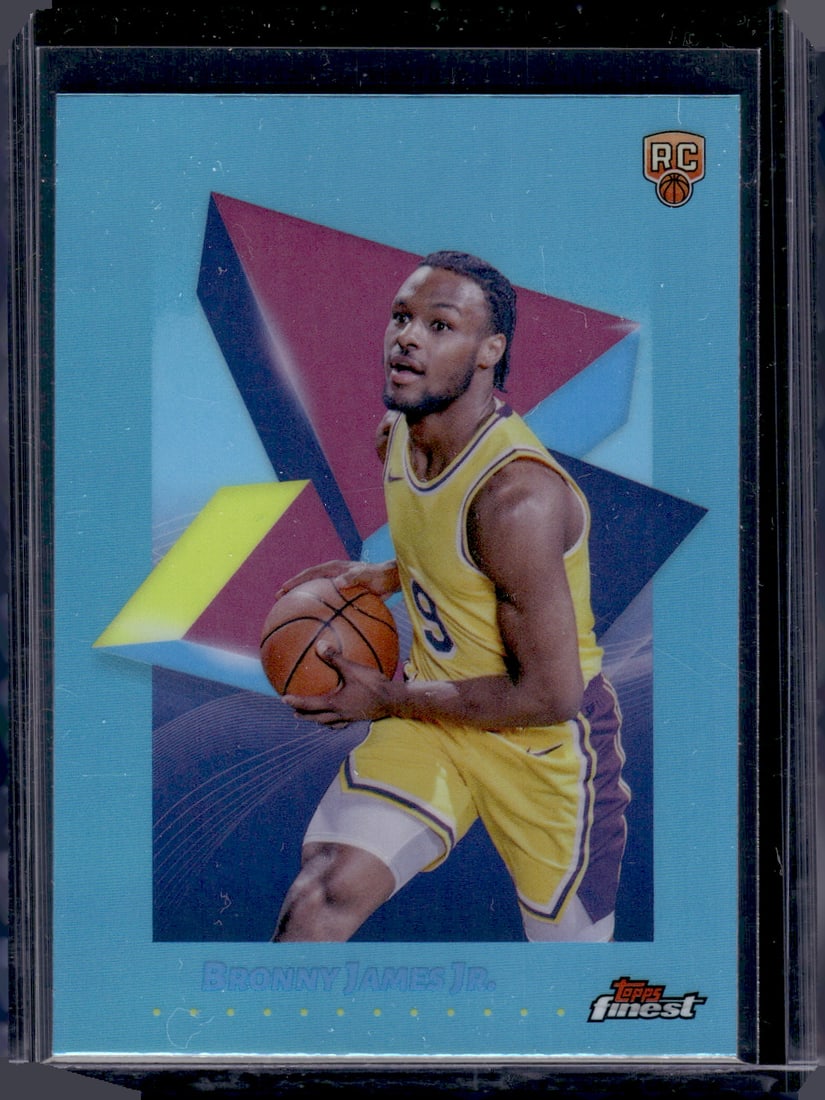 Bronny James Jr. Rookie Card Sky Blue Refractor 2024-25 Topps Finest #43 Lakers (1 of 2)