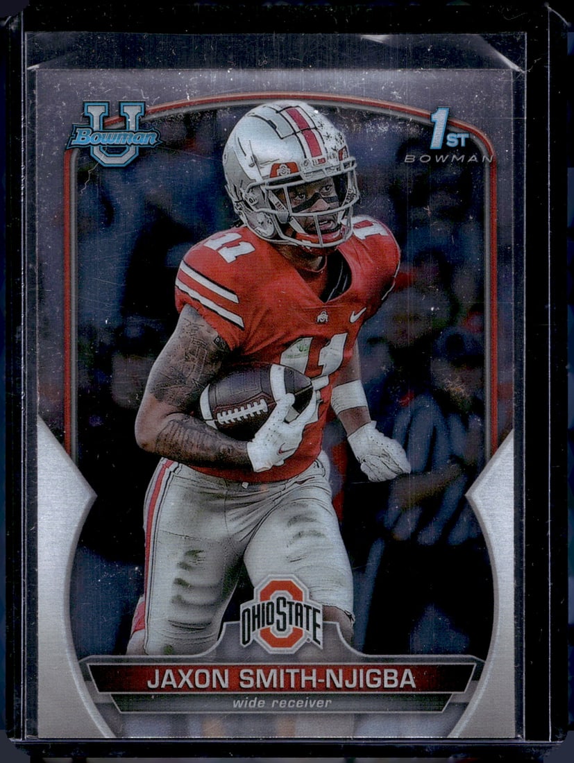 Jaxon Smith-Njigba 1st Bowman Chrome #2022 Bowman U Chrome #78 OSU Buckeyes (1 of 2)