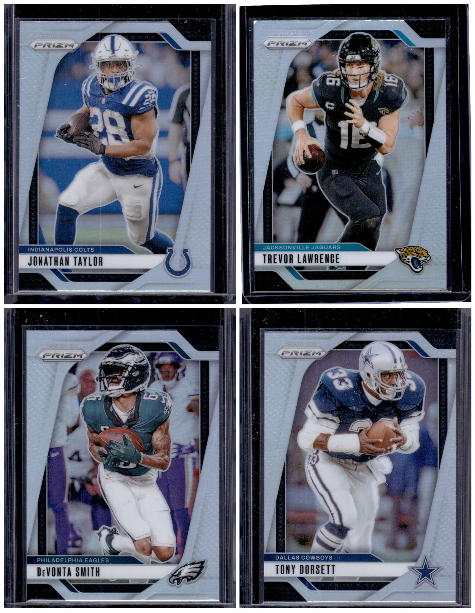 Lot of 4 2024 Panini Prizm NFL Silver Prizms. Taylor, Lawrence, Smith, Dorsett (1 of 2)