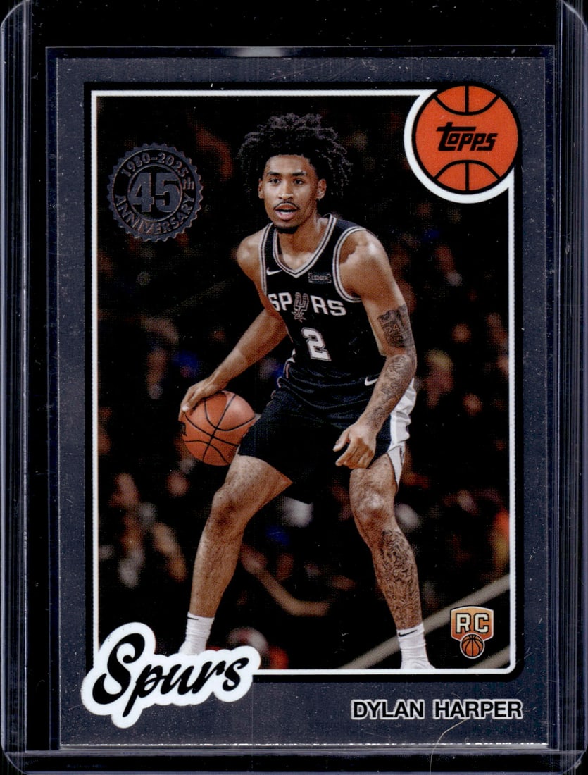 Dylan Harper Rookie Card 45th Anniversary 2025-25 Topps #80BK-52 Spurs: Topps Basketball NBA Trading & Sports Cards, Sports Cards for Sale Near Me, Chrome, Refractor, SP, SSP, Valuable Auction Memorabilia Lots Sold On Line, NBA Championship & Hall of Fame Player Cards
