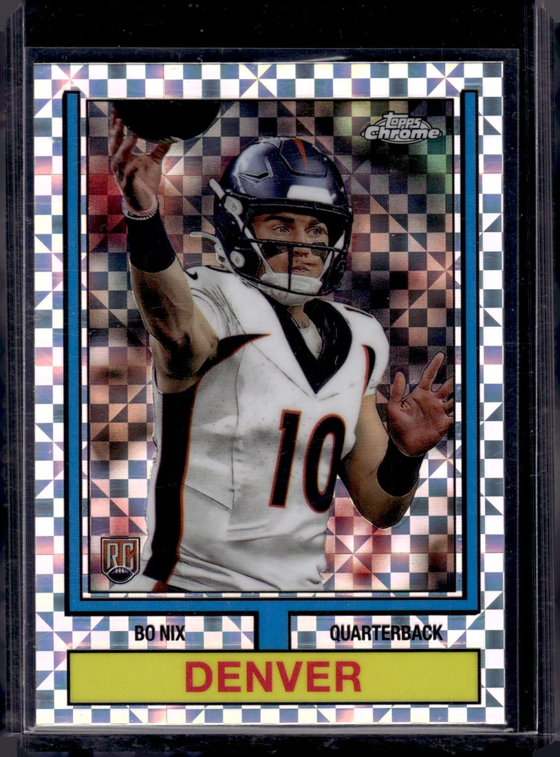 Bo Nix Rookie Card Xfractor 2024 Topps Chrome #74TF-4 Denver Broncos: Topps Football NFL Trading Sports Cards, Sports Cards for Sale Near Me, Super Bowl & Hall of Fame Player Cards, Resurgence, Composite, SP, SSP, Valuable Auction Memorabilia Lots For Sale On Line