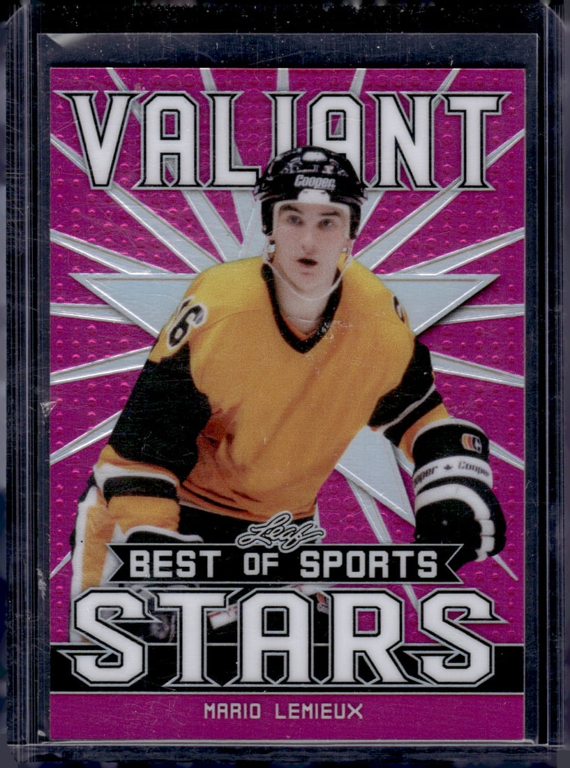 Mario Lemieux Valiant Stars Pink /15 2020 Leaf Best of Sports #VS-14 Pittsburgh Penguins (1 of 2)