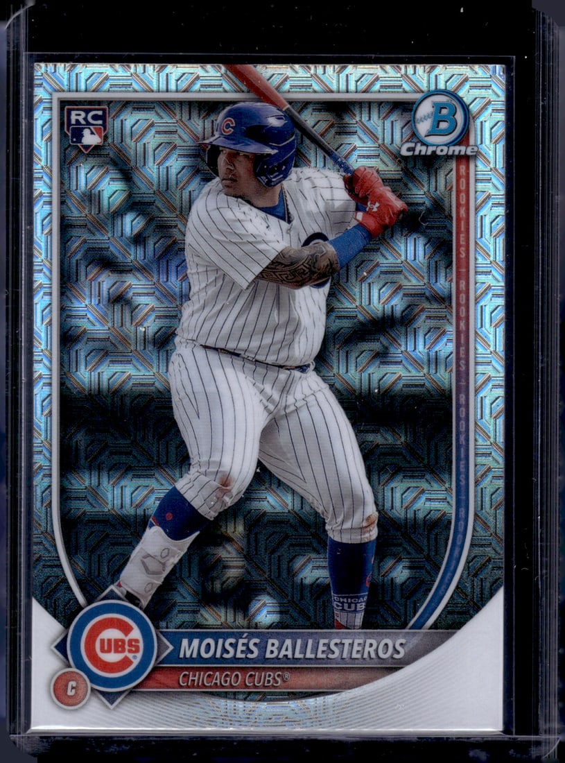 Moises Ballesteros Rookie Card Mojo Refractor 2025 Bowman Chrome #42 Chicago Cubs: Bowman Baseball MLB Trading & Sports Cards, Sports Cards for Sale Near Me, World Series & Hall of Fame Players, SP, SSP, Chrome, 1st Bowman, Auction Memorabilia Lots Sold On Line