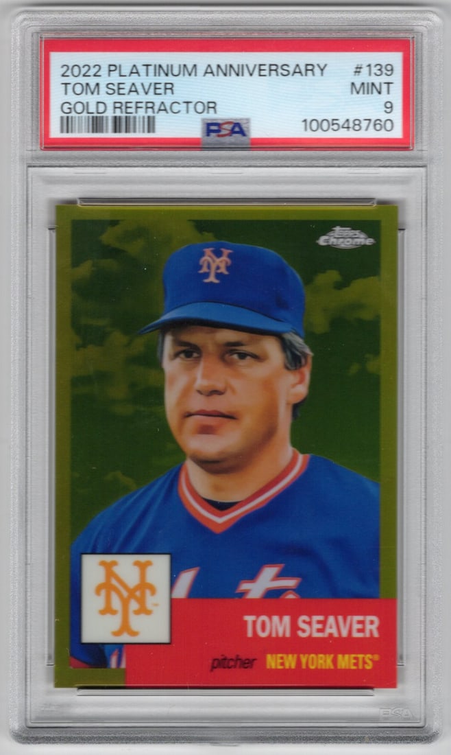 Tom Seaver Gold Refractor /50 2022 Platinum Anniversary #139 PSA 9 New York Mets (1 of 2)