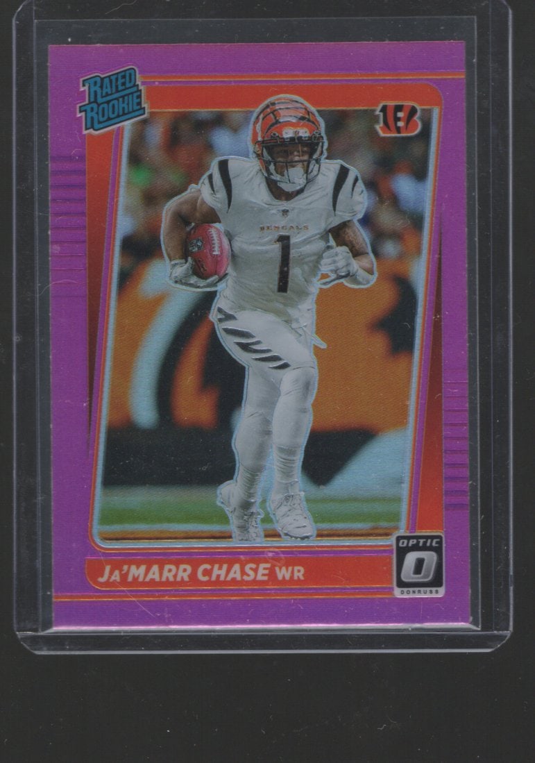 Ja'Marr Chase Rookie Card Pink Prizm 2021 Donruss Optic Preview #P-262 (1 of 2)