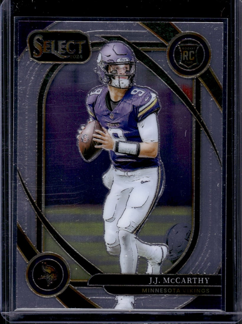 JJ McCarthy Rookie Card Club Level 2024 Panini Select #246 Minnesota Vikings: Panini Select, Prizm, Mosaic, Contenders, Zenith, Phoenix, Illusions, Absolute, Rookie NFL Sports Trading Cards, SP, SSP, Cards, Football Cards for Sale Near Me, Superbowl & Hall of Fame Player Cards,