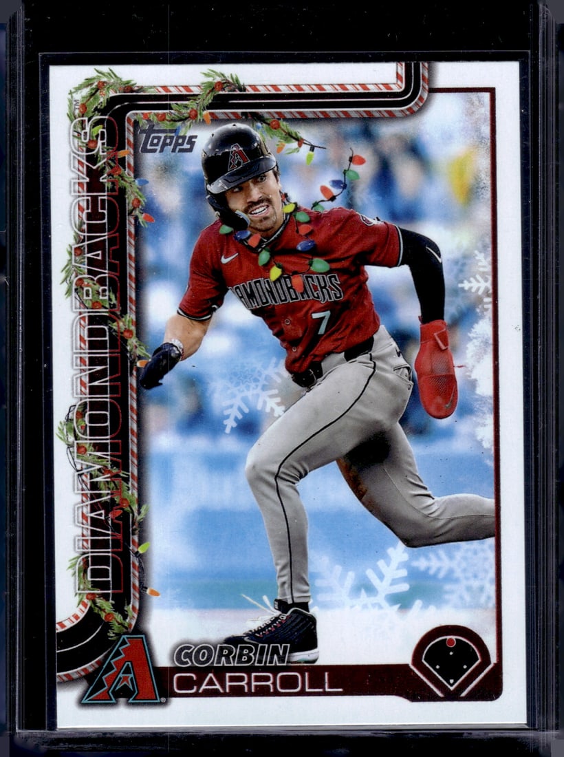 Corbin Carroll Holiday Necklace Variation SP 2025 Topps Holiday #H158 Diamondbacks: Topps Baseball MLB Trading & Sports Cards, Sports Cards for Sale Near Me, World Series & Hall of Fame Players Memorabilia, Refractors, X-Fractors, Numbered, SP, SSP, Valuable Auction Memorabilia Lots 