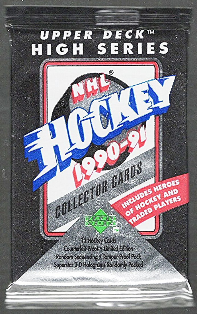 1990-91 Upper Deck High Series Vintage Hockey Card Retail Box Wax Pack (1 of 1)