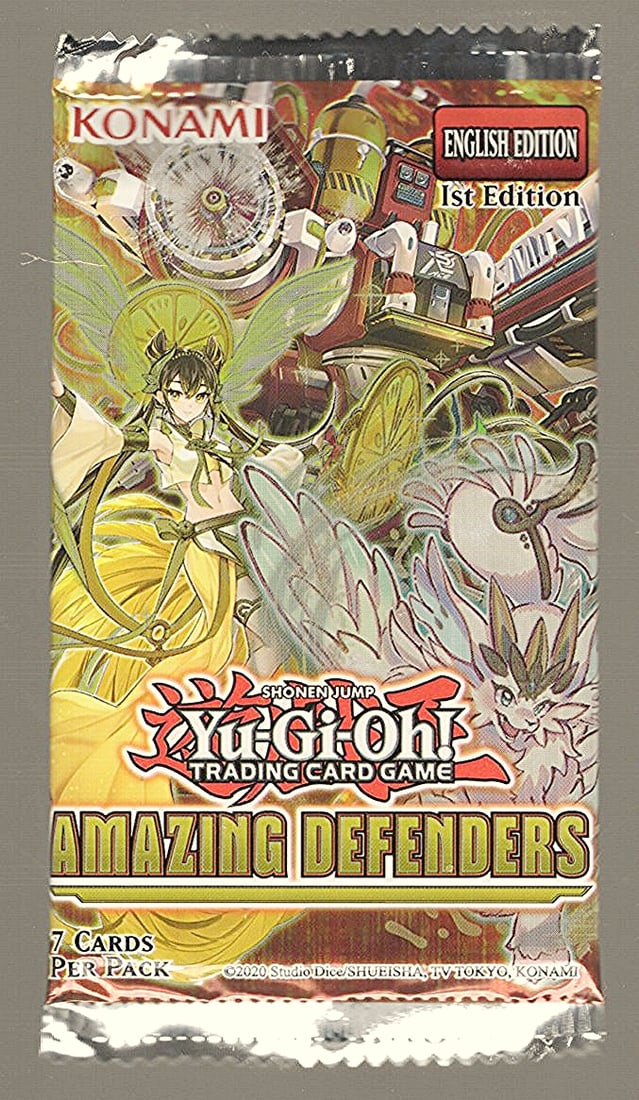 2020 Yu-Gi-Oh! Amazing Defenders Hanger Blister Pack - 1 Foil in Every Pack - English 1st Edition: Yu Gi Oh TCG, Yugioh 25th Anniversary Trading Card Game, Trading Card Games for Sale Near Me, Auction Lots for Sale On Line, Attack, Spell, Defend