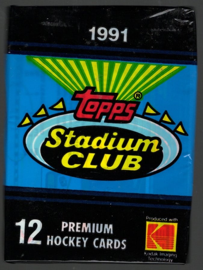 1991 Topps STADIUM CLUB Hockey Cards Retail Box Wax Pack NHL Trading Cards: Topps Vintage Hockey NHL Trading & Sports Cards, Brett Hull, Ray Bourque, Patrick Roy, Mario Lemieux, Wayne Gretzky, Old Sports Cards for Sale Near Me, Stanley Cup & Hall of Fame Players, Valuable Auc