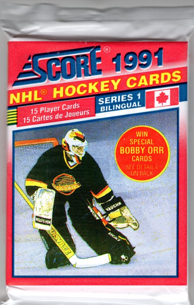 1991 Score Bi-Lingual Series 1 Vintage Hockey Cards Retail Box Pack Sports Cards: Score Vintage Hockey NHL Trading & Sports Cards, Brett Hull, Ray Bourque, Patrick Roy, Mario Lemieux, Wayne Gretzky, Old Sports Cards for Sale Near Me, Stanley Cup & Hall of Fame Players, Valuable Auc