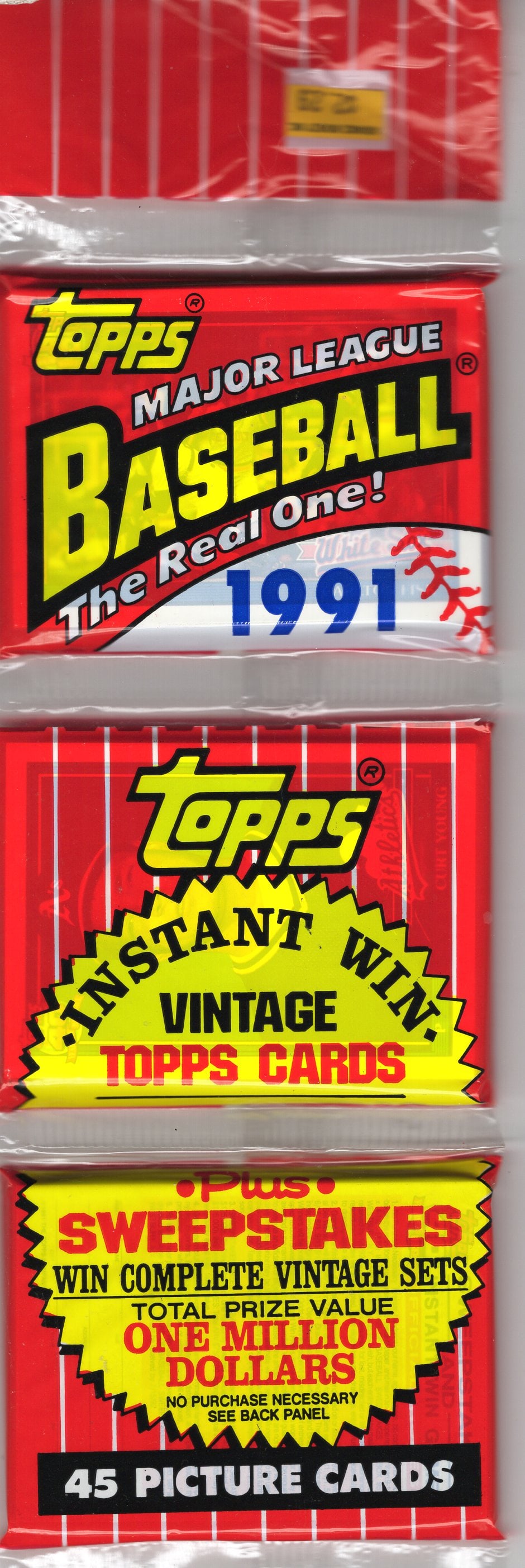 1991 Topps "The Real One" Baseball Cards Rack Pack Rookie Cards Sports Cards (1 of 2)