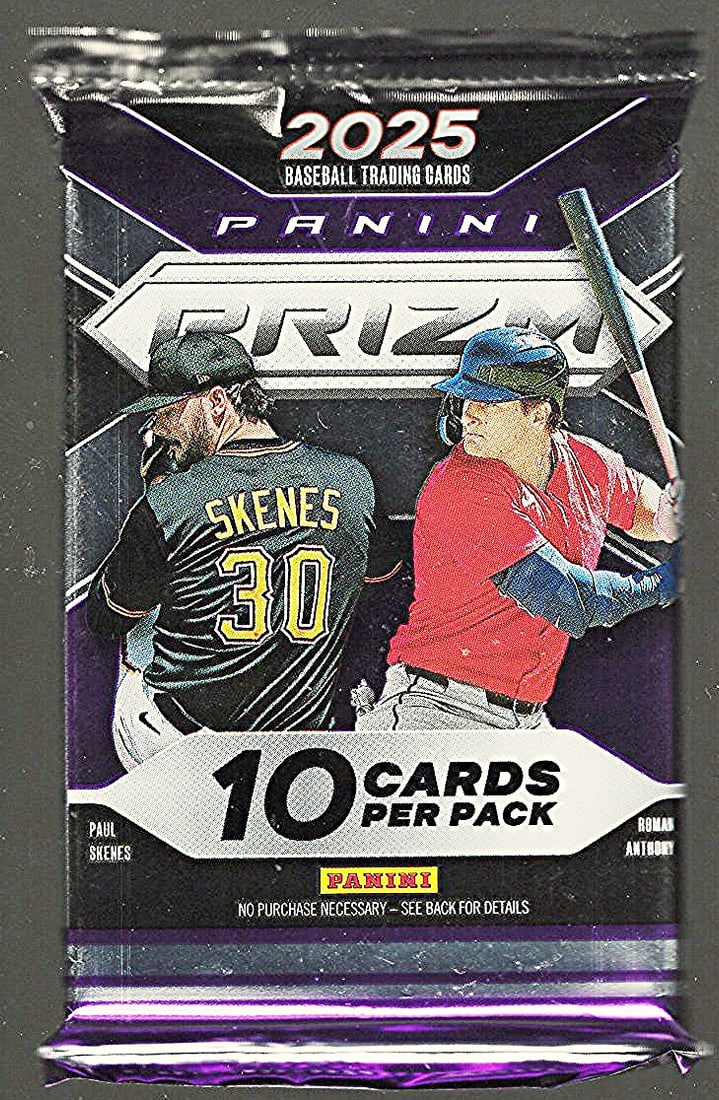 2025 Panini Prizm Baseball Cards MEGA BOX PACK - Paul Skenes, Elly De La Cruz, James Wood: Prizm Baseball MLB Trading & Sports Cards, Paul Skenes, Elly De La Cruz, James Wood, Silver Prizm, Cracked Ice, SP, Autographs, Numbered Cards, Auction Commemorative Lots for Sale on Line, Sports Card