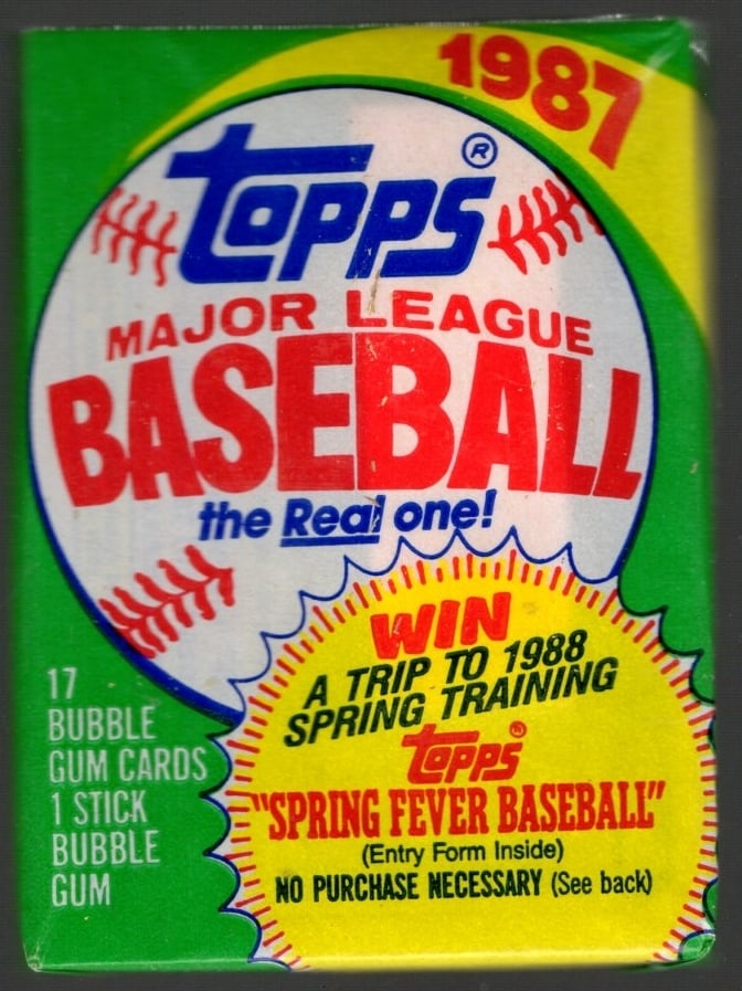 1987 Topps Series 1 Vintage Baseball Cards Retail Box Wax Pack Sports Card: Topps Vintage Rookie Basseball MLB Trading & Sports Cards, Rookie Cards Barry Bonds, Old Baseball and Sports Cards For Sale Near Me, World Series Players, Hall of Fame Stars, Nolan Ryan & Mark McGwire