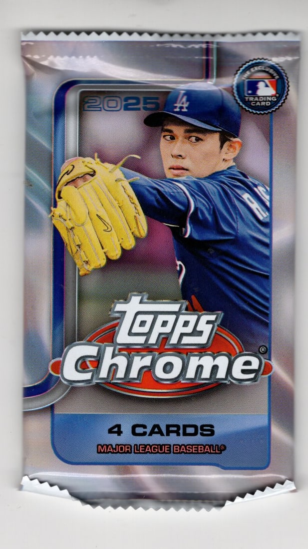 2025 Topps Chrome Series 1 Baseball Cards BLASTER BOX PACK Sports Cards James Wood Rookie Card (1 of 1)