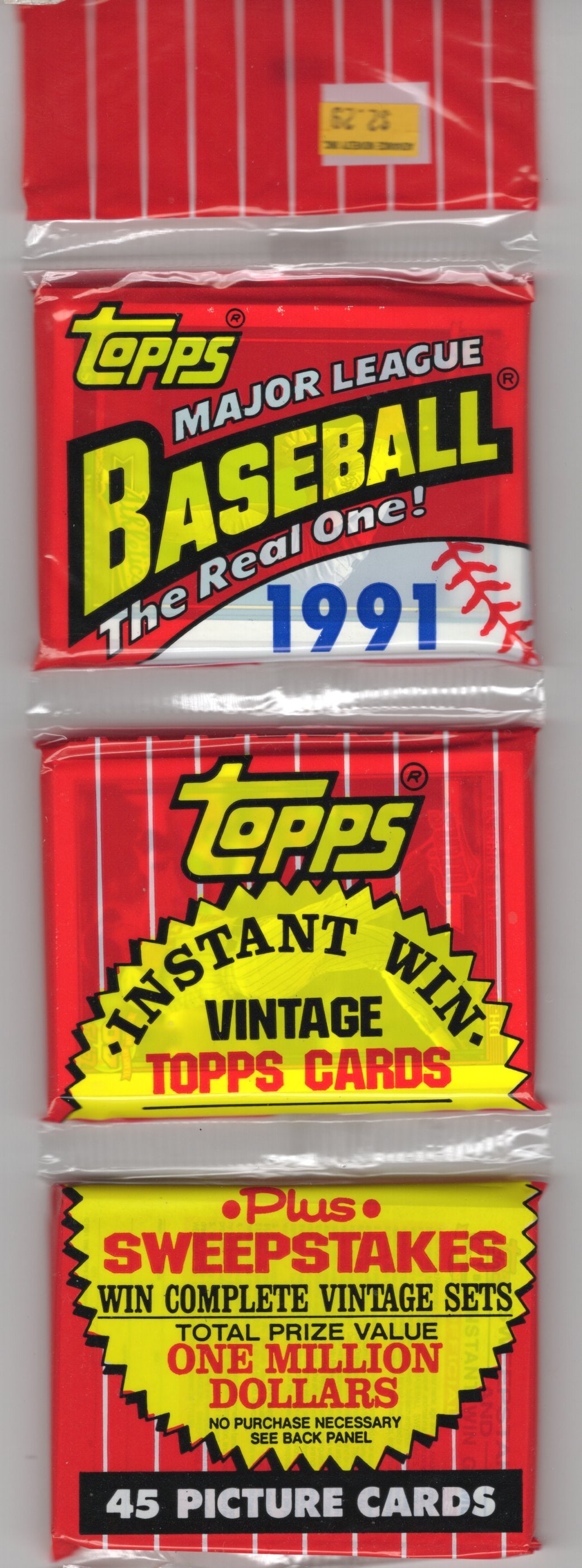 1991 Topps "The Real One" Baseball Cards Rack Pack Rookie Cards Sports Cards (1 of 2)