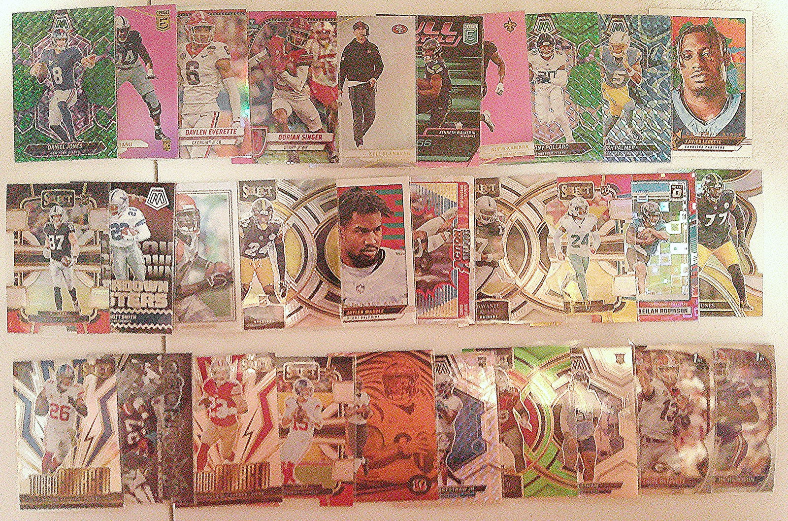 30 Football Cards of Current & Retired Players. Panini & Donruss. Stars, HOF, Rookie Cards: Panini Select, Prizm, Mosaic, Contenders, Zenith, Phoenix, Illusions, Absolute, Rookie NFL Sports Trading Cards, SP, SSP, Cards, Football Cards for Sale Near Me, Superbowl & Hall of Fame Player Cards,