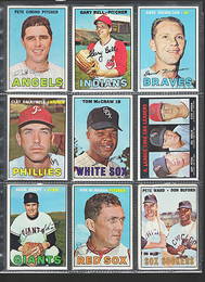 9 Vintage 1967 Topps Baseball Cards